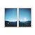 Kit Dois Quadros Decorativos Noite Estrelada Horizonte Céu Iluminado - Imagem 1