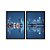 Kit Dois Quadros Decorativos Cidade Iluminada A Noite Refletida No Lago - Imagem 3