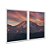 Kit Dois Quadros Decorativos Montanha Ilumida Pela Luz Vermelha do Por Do Sol - Imagem 2