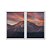 Kit Dois Quadros Decorativos Montanha Ilumida Pela Luz Vermelha do Por Do Sol - Imagem 1