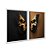 Kit Dois Quadros Decorativos Borboleta Caveira Preto E Dourado - Imagem 2