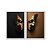 Kit Dois Quadros Decorativos Borboleta Caveira Preto E Dourado - Imagem 1