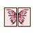 Kit Dois Quadros Decorativos Borboleta de Cristal Rosê Fundo Rosa - Imagem 5