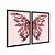 Kit Dois Quadros Decorativos Borboleta de Cristal Rosê Fundo Rosa - Imagem 4