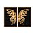 Kit Dois Quadros Decorativos Borboleta de Cristal Dourada Fundo Preto - Imagem 5