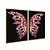 Kit Dois Quadros Decorativos Borboleta de Cristal Rosê Fundo Preto - Imagem 6