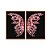 Kit Dois Quadros Decorativos Borboleta de Cristal Rosê Fundo Preto - Imagem 5
