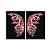 Kit Dois Quadros Decorativos Borboleta de Cristal Rosê Fundo Preto - Imagem 3