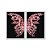 Kit Dois Quadros Decorativos Borboleta de Cristal Rosê Fundo Preto - Imagem 1