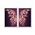 Kit Dois Quadros Decorativos Borboleta de Cristal Rosê Fundo Preto Degradê Rosa - Imagem 1