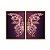 Kit Dois Quadros Decorativos Borboleta de Cristal Rosê Fundo Preto Degradê Rosa - Imagem 5
