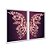 Kit Dois Quadros Decorativos Borboleta de Cristal Rosê Fundo Preto Degradê Rosa - Imagem 2