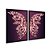 Kit Dois Quadros Decorativos Borboleta de Cristal Rosê Fundo Preto Degradê Rosa - Imagem 4