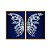 Kit Dois Quadros Decorativos Borboleta de Cristal Azul Fundo Preto Degradê Azul - Imagem 5
