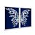 Kit Dois Quadros Decorativos Borboleta de Cristal Azul Fundo Preto Degradê Azul - Imagem 2