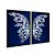 Kit Dois Quadros Decorativos Borboleta de Cristal Azul Fundo Preto Degradê Azul - Imagem 4