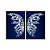 Kit Dois Quadros Decorativos Borboleta de Cristal Azul Fundo Preto Degradê Azul - Imagem 3
