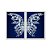 Kit Dois Quadros Decorativos Borboleta de Cristal Azul Fundo Preto Degradê Azul - Imagem 1
