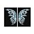 Kit Dois Quadros Decorativos Borboleta de Cristal Azul Fundo Preto - Imagem 3