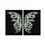 Kit Dois Quadros Decorativos Borboleta de Cristal Verde Fundo Preto - Imagem 3