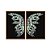 Kit Dois Quadros Decorativos Borboleta de Cristal Verde Fundo Preto - Imagem 5