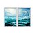 Kit Dois Quadros Decorativos Efeito Pintura Mar Agitado Farol - Imagem 1