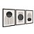 Kit 3 Quadros Decorativos Formas E Linhas Abstratas Preto E Branco - Imagem 4