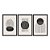Kit 3 Quadros Decorativos Formas E Linhas Abstratas Preto E Branco - Imagem 3