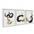 Kit 3 Quadros Decorativos Abstrato Pinceladas De Tinta Dourado E Preto - Imagem 2