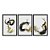 Kit 3 Quadros Decorativos Abstrato Pinceladas De Tinta Dourado E Preto - Imagem 3