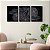 Kit 3 Quadros Decorativos Flores Cinzas Detalhes Dourados Moderno - Imagem 9