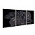 Kit 3 Quadros Decorativos Flores Cinzas Detalhes Dourados Moderno - Imagem 4