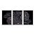 Kit 3 Quadros Decorativos Flores Cinzas Detalhes Dourados Moderno - Imagem 1