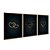 Kit 3 Quadros Decorativos Love Corações Dourados Fundo Preto - Imagem 6