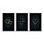 Kit 3 Quadros Decorativos Love Corações Dourados Fundo Preto - Imagem 1