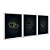 Kit 3 Quadros Decorativos Love Corações Dourados Fundo Preto - Imagem 2