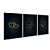 Kit 3 Quadros Decorativos Love Corações Dourados Fundo Preto - Imagem 4