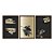 Kit 3 Quadros Decorativos Costelas De Adão Douradas Fundo Preto - Imagem 5