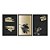 Kit 3 Quadros Decorativos Costelas De Adão Douradas Fundo Preto - Imagem 3