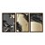 Kit 3 Quadros Decorativos Abstrato Folhas Pretas E Branca Detalhes Dourados - Imagem 5