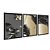 Kit 3 Quadros Decorativos Abstrato Folhas Pretas E Branca Detalhes Dourados - Imagem 4