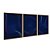 Kit 3 Quadros Decorativos Abstrato Linhas Gradiente Colorido Fundo Azul - Imagem 6