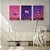 Kit 3 Quadros Decorativos Abstrato Figuras 3D Gradiente Rosa Azul - Imagem 10