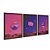 Kit 3 Quadros Decorativos Abstrato Figuras 3D Gradiente Rosa Azul - Imagem 6