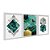 Kit 3 Quadros Decorativos Figuras Geométricas Verde Dourado Moderno - Imagem 2