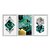 Kit 3 Quadros Decorativos Figuras Geométricas Verde Dourado Moderno - Imagem 1