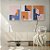 Kit 3 Quadros Decorativos Constuções Minimalista Azul Laranja Morderno - Imagem 8