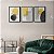 Kit 3 Quadros Decorativos Figuras Geométricas Borradas Abstrato Amarelo e Preto - Imagem 7