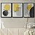Kit 3 Quadros Decorativos Figuras Geométricas Borradas Abstrato Amarelo e Preto - Imagem 9
