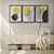 Kit 3 Quadros Decorativos Figuras Geométricas Borradas Abstrato Amarelo e Preto - Imagem 10